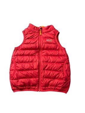 REI Kids Red Orange Reversible Quilted Puffer Vest Size 4T
